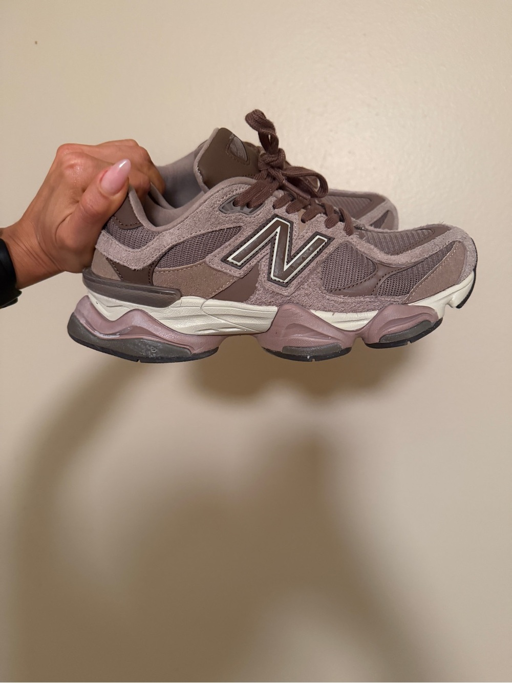 New Balance Women's Dusty Taupe Mesh & Suede Athletic Sneakers